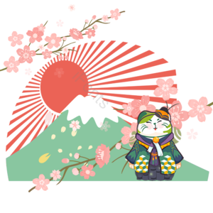 日本 日式 日系 和风 富士山 招财猫 樱花 组图